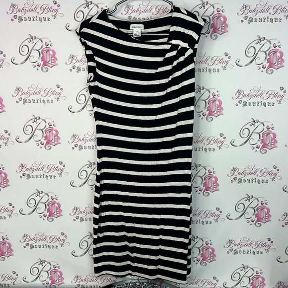 Calvin Klein Dresses & Skirts - Calvin Klein dress stripes black white Monochrome Striped dress bodycon